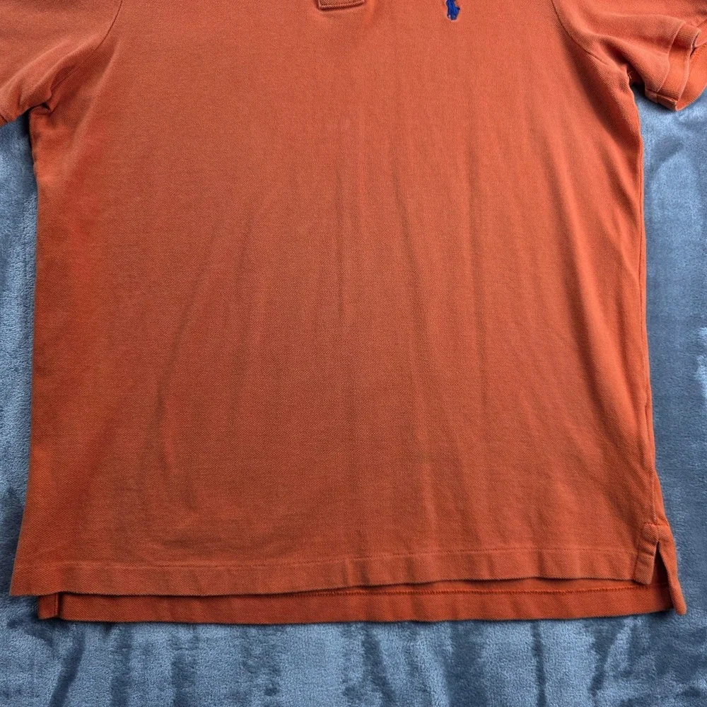 Polo Ralph Lauren Polo Shirt Mens Medium Orange Classic Fit Short Sleeve Pony